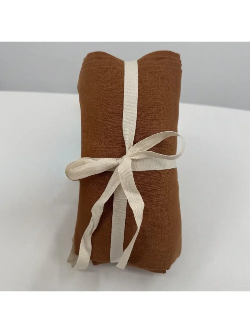 Quince European Linen Pillowcases - Set of Two - Terracotta Orange - NEW
